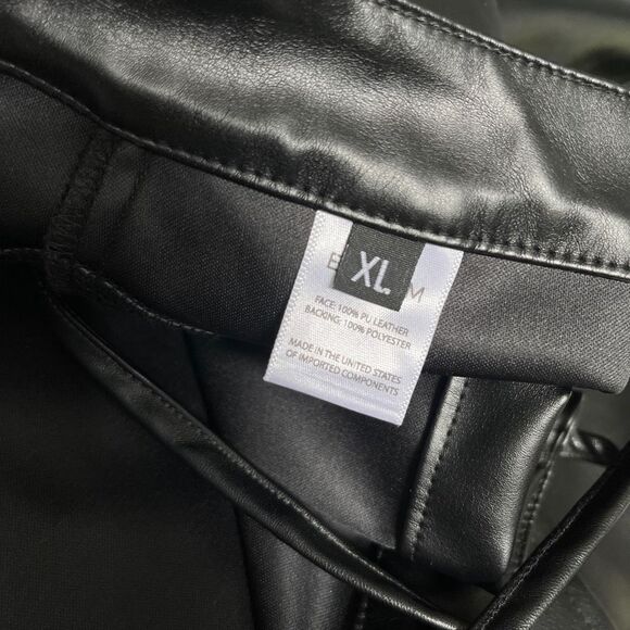 EB Denim Faux Leather Lace Up Pants in Black‎ - Picture 7 of 8